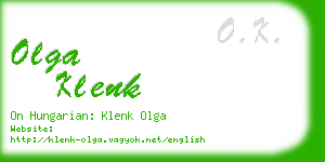 olga klenk business card